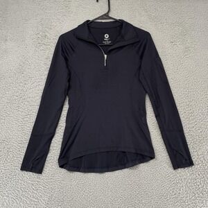 BloqUV 1/4 Zip Sun Shirt Womens XS Black Long Sleeve UPF Top Thumbholes